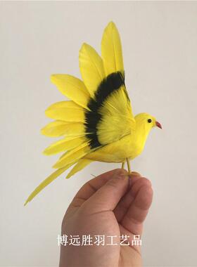 彷真羽毛小鸟摆件羽毛鹦鹉摆件鸟笼装饰假鸟摄影装饰小鸟园林摆件