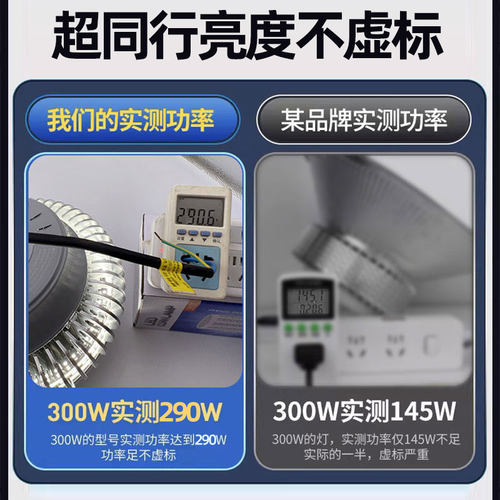 led工矿灯工厂房车间足功率螺口吊灯100w吊杆爆藻球场超亮天棚灯 - 图0