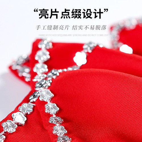 考级麻纱东北秧歌跳舞蹈手绢花成人二人转手帕儿童粉色八角巾一对 - 图3