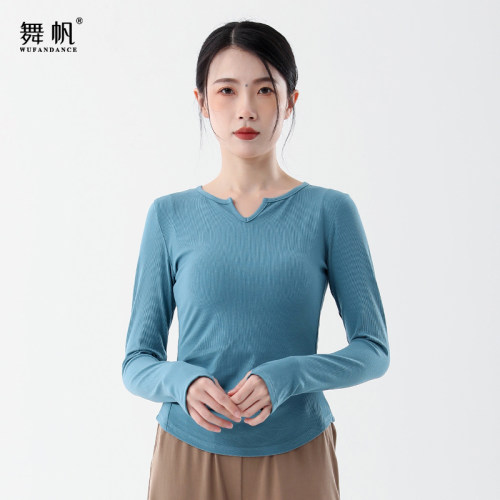 2024新款现代舞舞蹈练功服舞蹈裤舞蹈服套装上衣女舞蹈古典舞长袖-图1