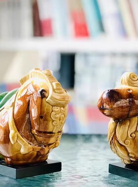 洛阳文创陶瓷骆驼创意手工艺唐三彩家居装饰品客厅玄关桌面摆件