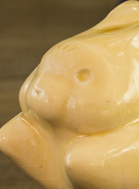 兔年限定摆件三彩艺陶瓷