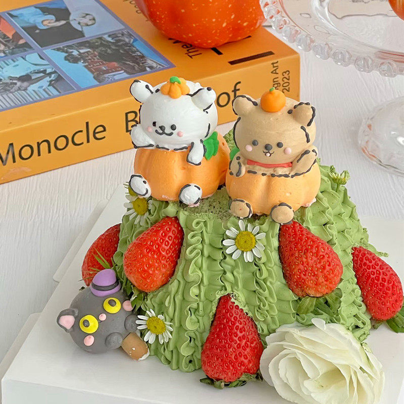 大黄油小熊蛋白糖生日蛋糕装饰摆件趴趴狗婚纱情侣成品蛋白糖插件,淘宝优惠券,粉丝福利购,淘宝优惠卷