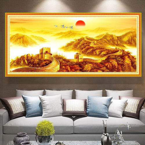 万里长城靠山图壁画中式客厅沙发背景墙装饰画2023新款自粘山水画 - 图1