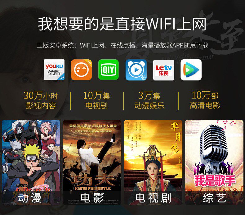 家用超高清4k手机无线wifi 3d投影仪 红伟数码投影机