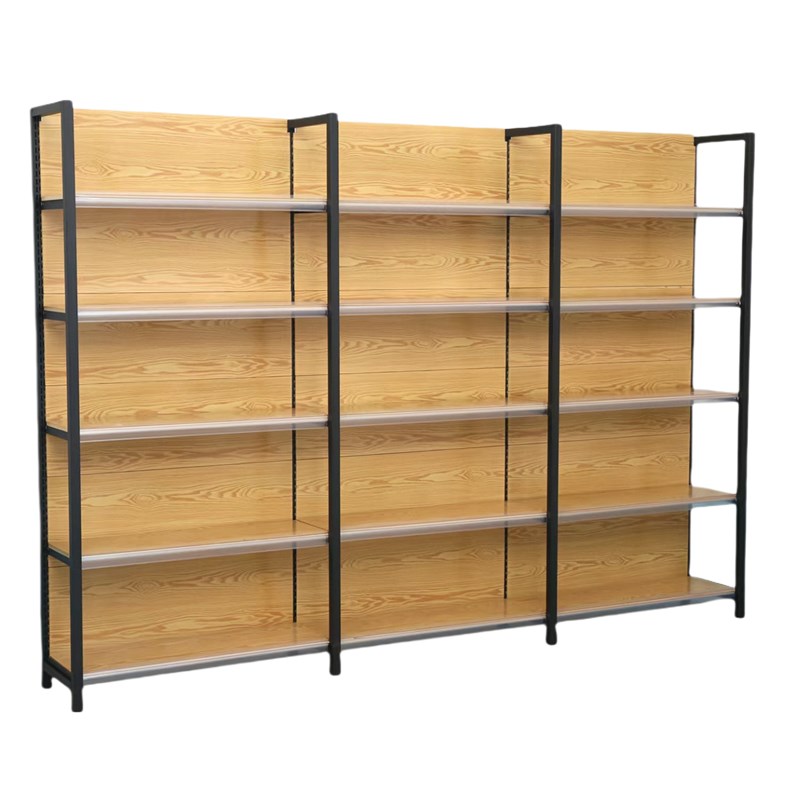 超市货架展示架四柱木纹置物架便利店商超小N卖部文具店母婴店货 - 图3