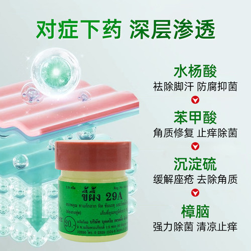 泰国进口29a癣药膏特效止痒杀菌膏外用皮肤真菌感染万能药膏正品 - 图2