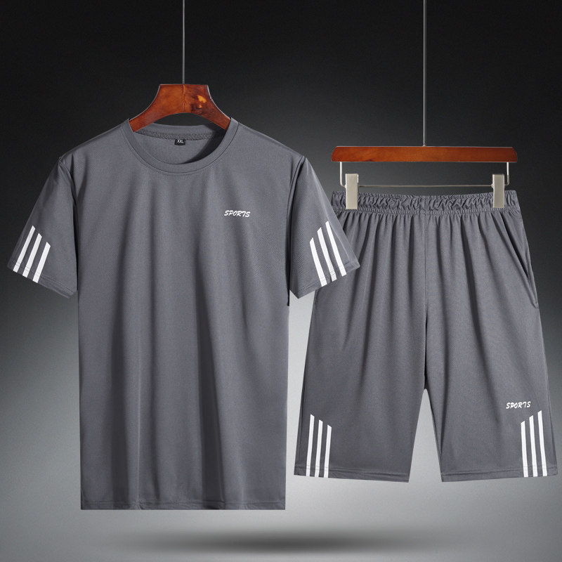 夏季男士短袖休闲运动套装跑步t恤 onetwodoT恤