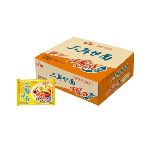 华丰三鲜伊面24包整箱装鸡汁泡面袋装干吃速食宿舍原味老式方便面 - 图3