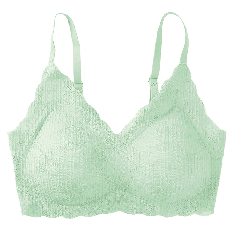 美朵黛无痕内衣背心式文胸无钢圈蕾丝性感胸罩薄款无痕内衣女舒适