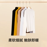 Бархатная базовая демисезонная рубашка, черный цветной лонгслив, футболка, высокий воротник