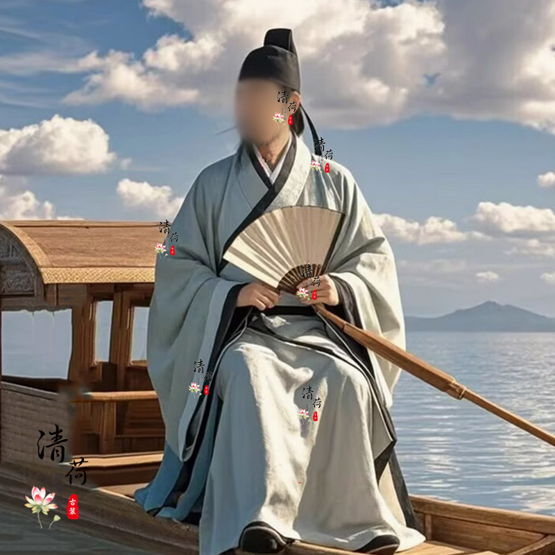 影视古装唐朝男士李白同款文人诗人服大臣书生飘逸舞剑侠客演出服