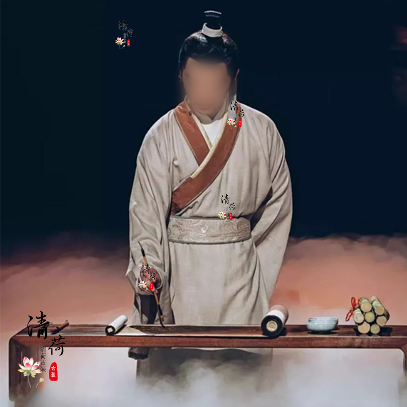 影视古装唐朝男士李白同款文人诗人服大臣书生飘逸舞剑侠客演出服