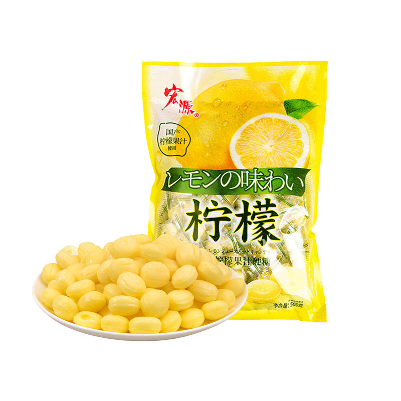 宏源蜂蜜柠檬糖果汁硬糖5斤散装水果味零食糖果招待婚庆喜糖批发_虎窝淘