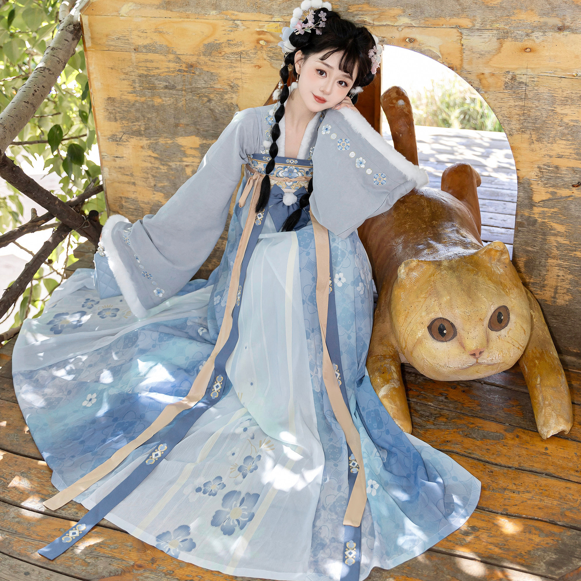 素羽华裳冰糖丸子 新款唐制汉服女改良齐胸襦裙 斗篷外套秋冬套装,淘宝优惠券,粉丝福利购,淘宝优惠卷