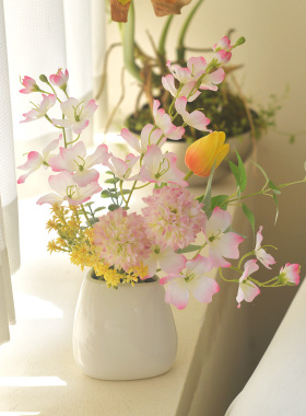 蜜糖泡泡清新逼真餐桌花束