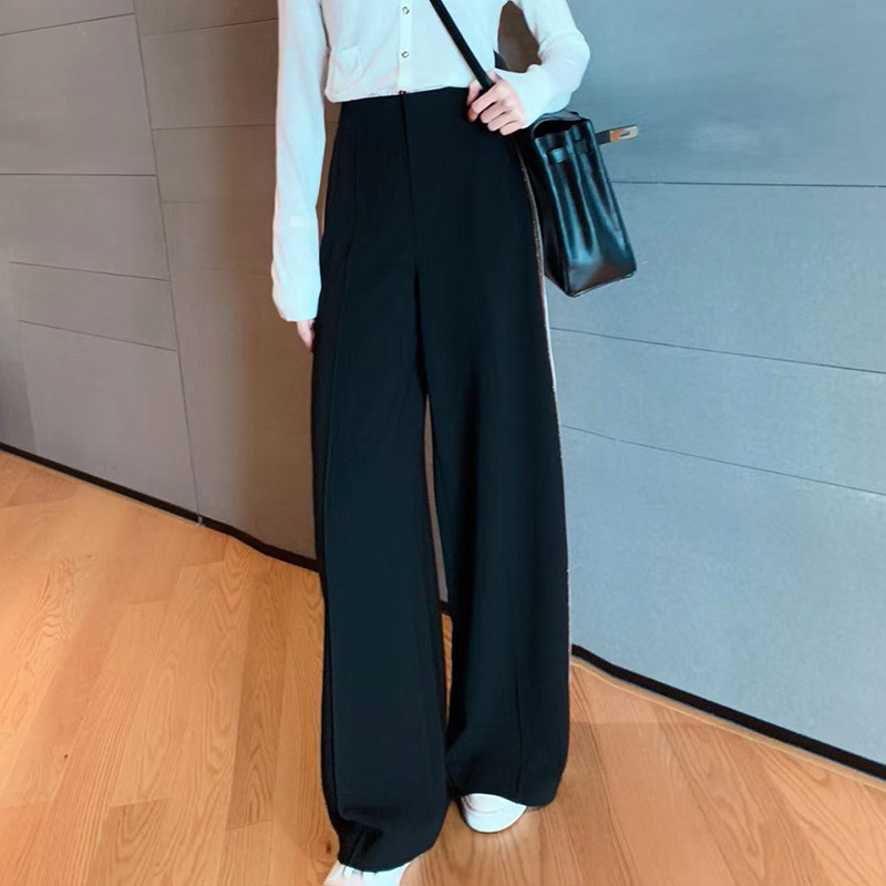 阿玛施旗舰店官网夏新款黑色阔腿裤 范芙熙休闲裤