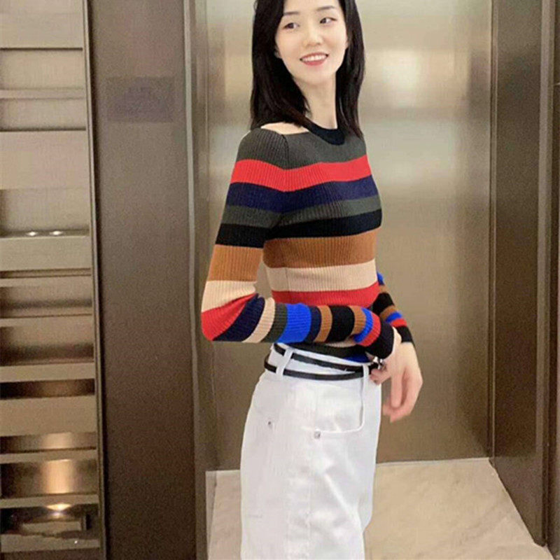 阿玛施旗舰店官网2020秋季新款长袖 范芙熙毛针织衫