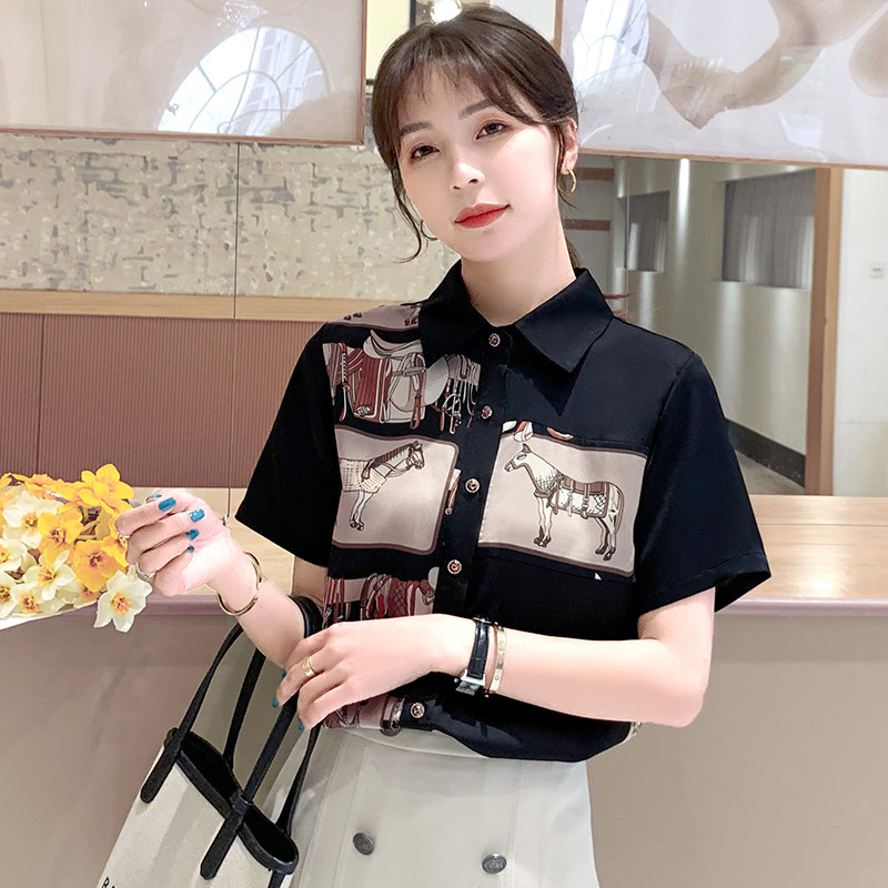 范芙熙联名欧阿玛施旗2021夏女衬衫 范芙熙蕾丝衫/雪纺衫