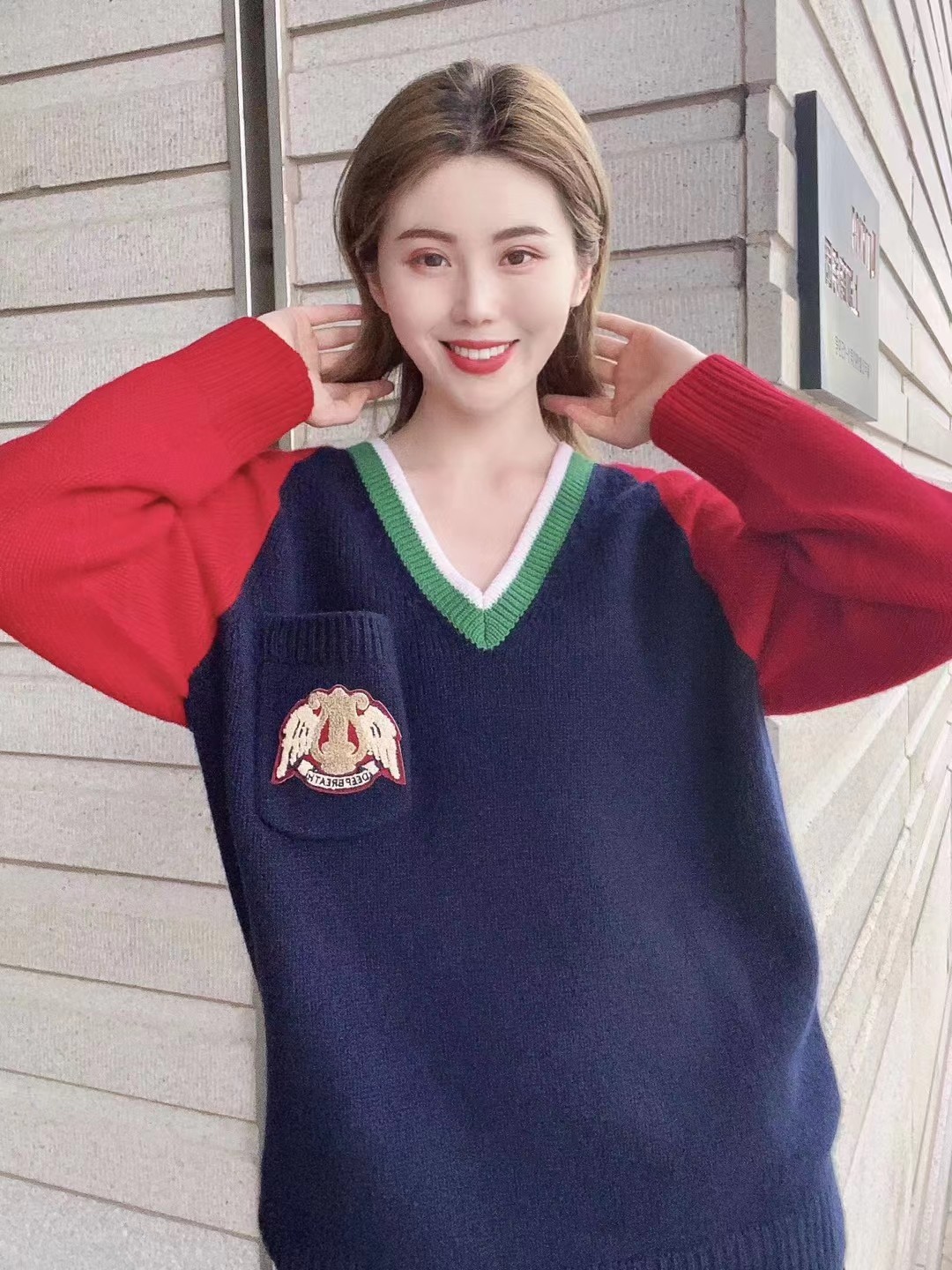 阿玛施旗舰店官网2020秋新款针织衫 范芙熙毛衣