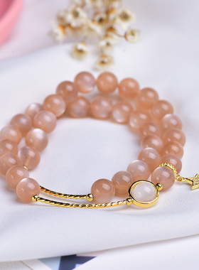 天然多圈日光石水晶手串