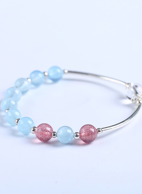 天然冰种宝石水晶饰品单圈手串