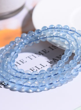 天然冰种宝石水晶礼物多圈手串