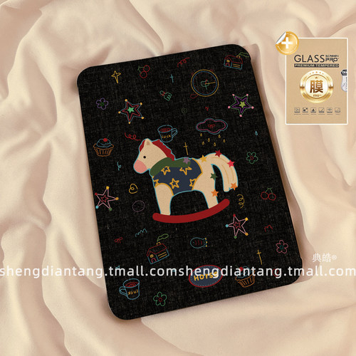 牛仔纹涂鸦木马360旋转iPadAir7/6保护套2025新款适用苹果iPad11保护壳平板10代Pro11寸Air5带笔槽mini7女款 - 图2