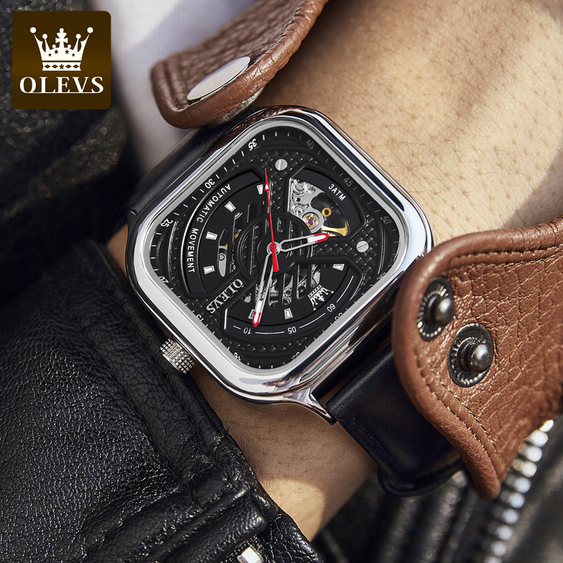 瑞士认证正品牌手表男士机械表男全自动镂空陀飞轮方形名式盘十大 - 图1