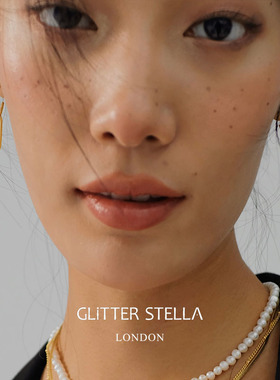 GLiTTER STELLA 双环珍珠回形针耳环