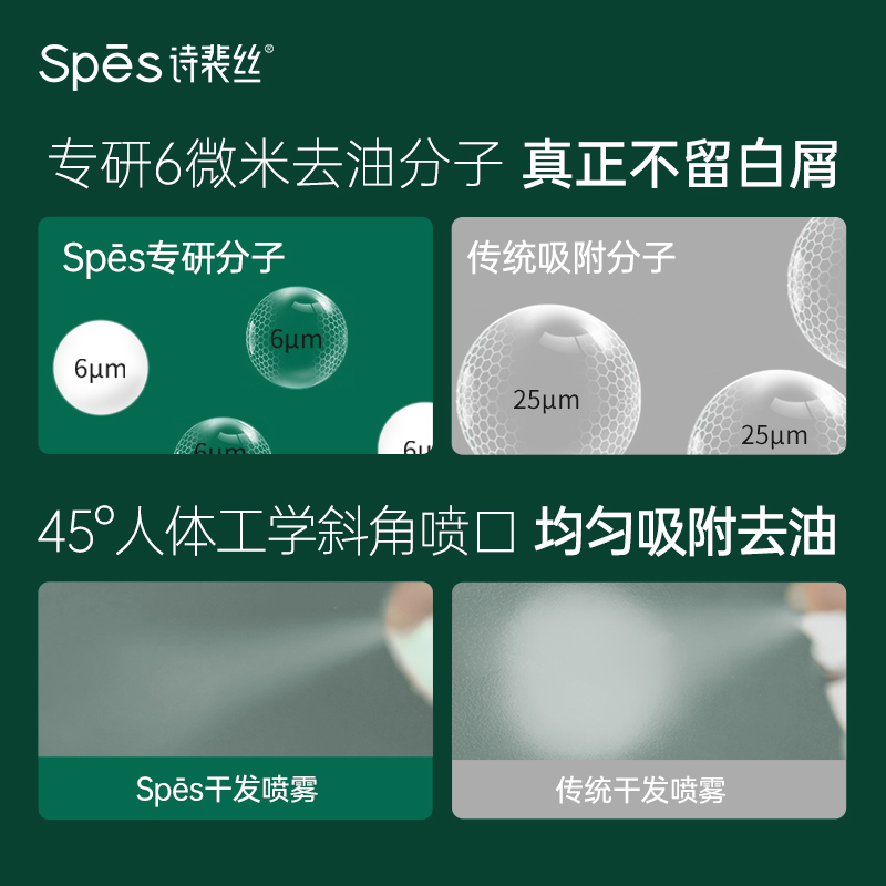 spes干发喷雾免洗蓬松定型控油头发 spes免洗洗发水/喷雾