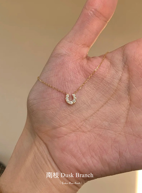 小众设计感满钻马蹄项链女