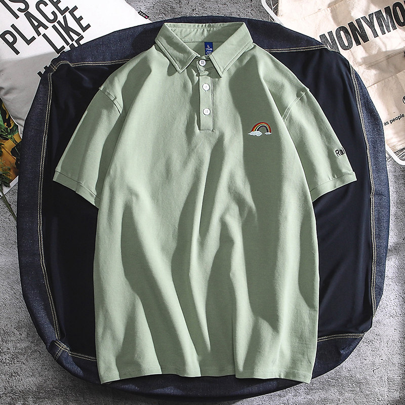 春夏短袖2020新款简约绣花男翻领衫 龙季Polo衫