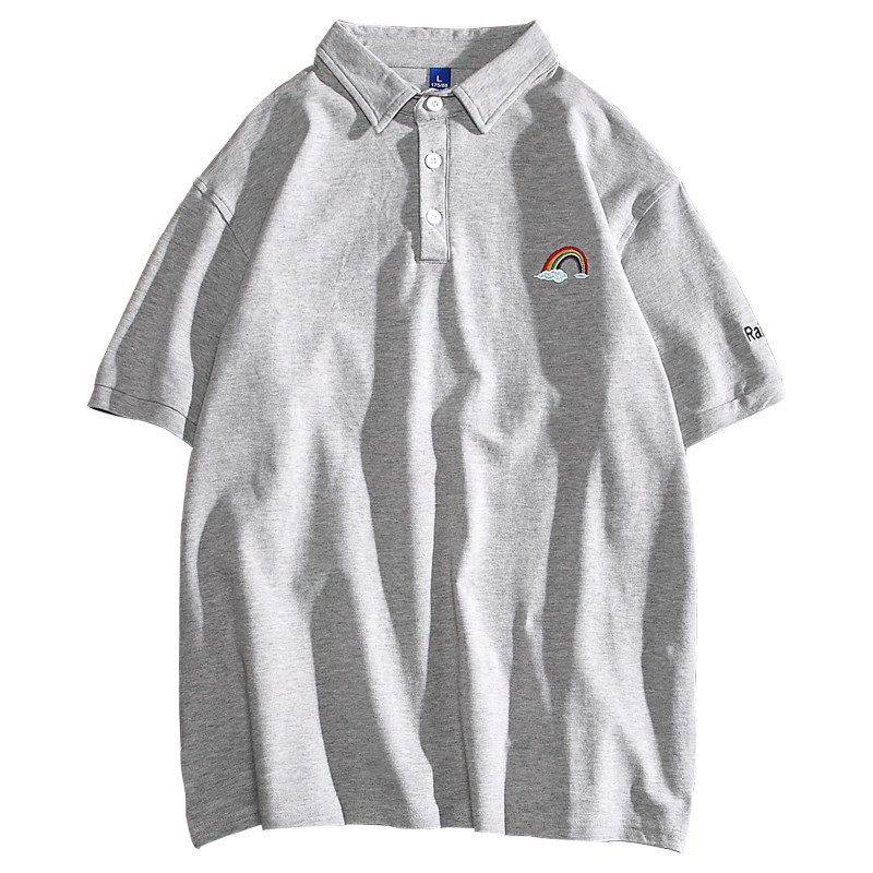 春夏短袖2020新款简约绣花男翻领衫 龙季Polo衫