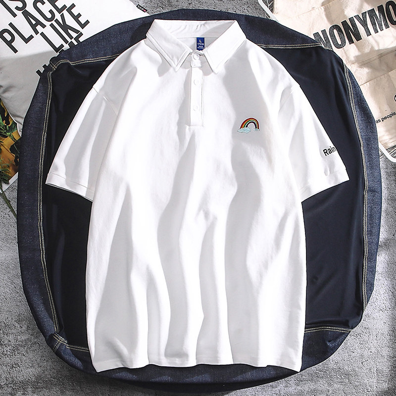 春夏短袖2020新款简约绣花男翻领衫 龙季Polo衫