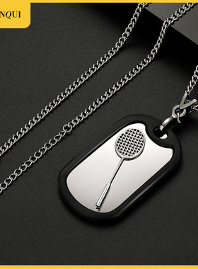 VINQUI羽毛球拍925银吊坠运动男