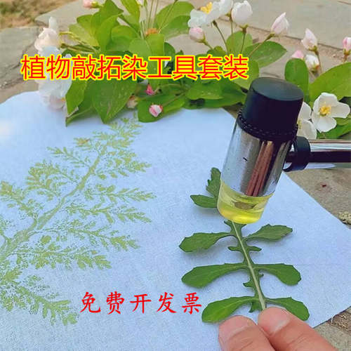 拓染布植物敲拓染材料包套装植物拓印染白布棉布手提袋转印工具 - 图3