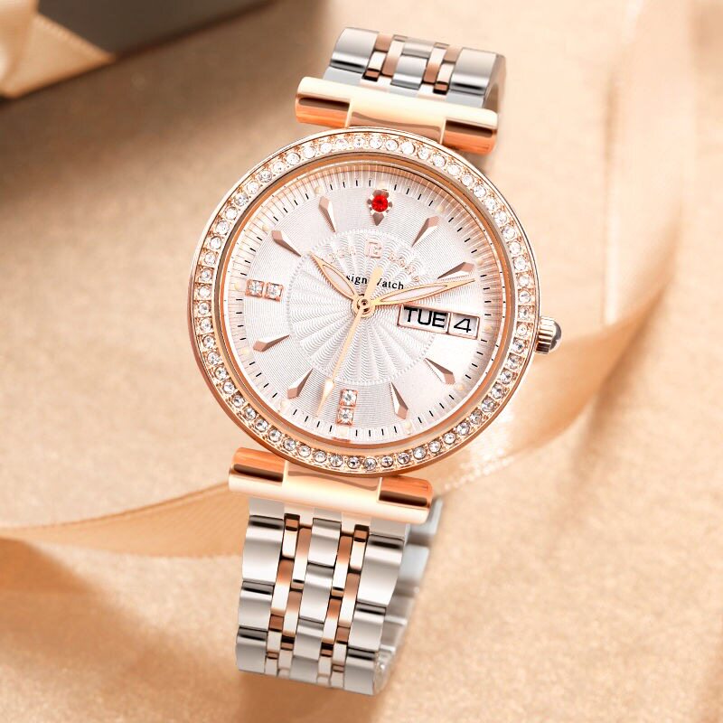 名牌女士轻奢精致简约气质夜光女表 techbond国产腕表