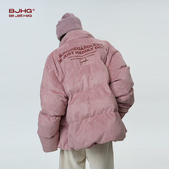 BJHG不计后果棉服男款冬装加厚麂皮绒美式潮棉衣面包服外套棉袄女