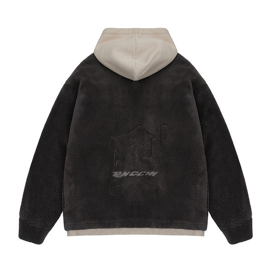 BJHG不计后果羊羔绒棉衣外套男款冬季潮牌情侣加厚假两件棉服棉袄