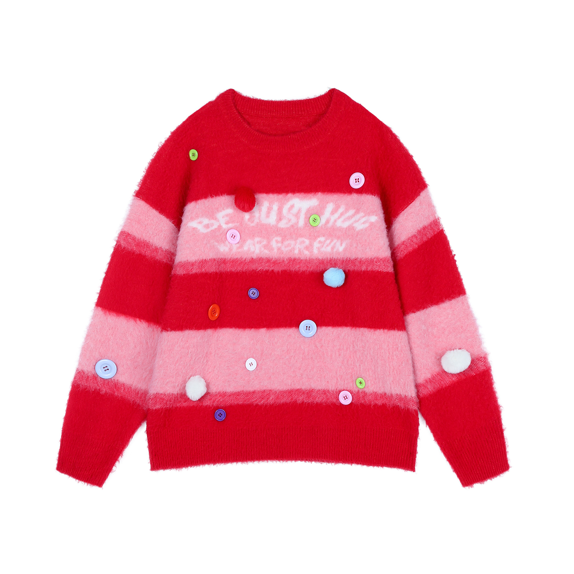 王橹杰同款BJHG不计后果新年毛衣男冬季加厚情侣复古条纹针织衫女,淘宝优惠券,粉丝福利购,淘宝优惠卷