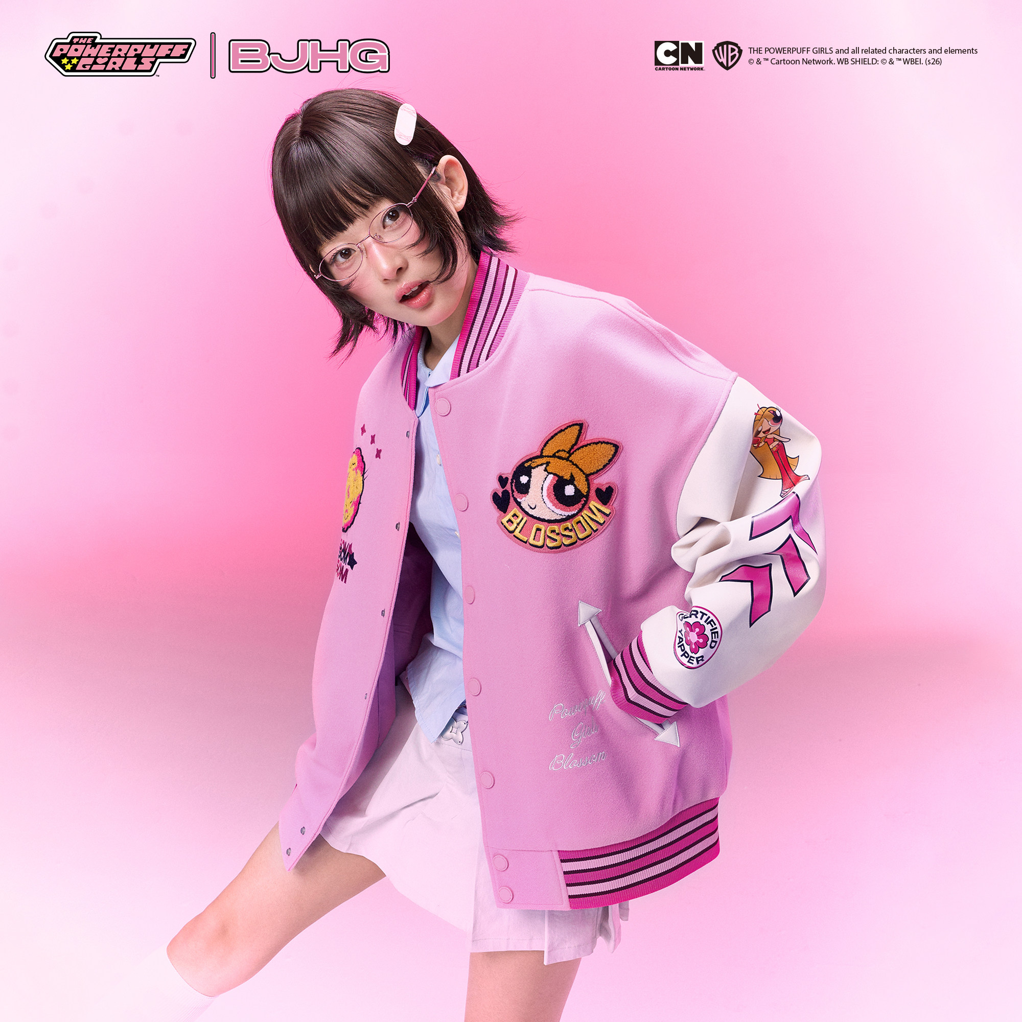 【飞天小女警联名】BJHG不计后果美式棒球服女春宽松复古夹克外套,淘宝优惠券,粉丝福利购,淘宝优惠卷