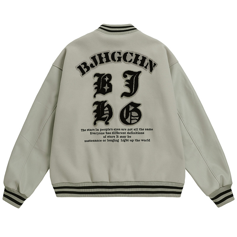 BJHG不计后果棒球服外套男款冬季PU皮夹克潮牌宽松休闲美式嘻哈女,淘宝优惠券,粉丝福利购,淘宝优惠卷