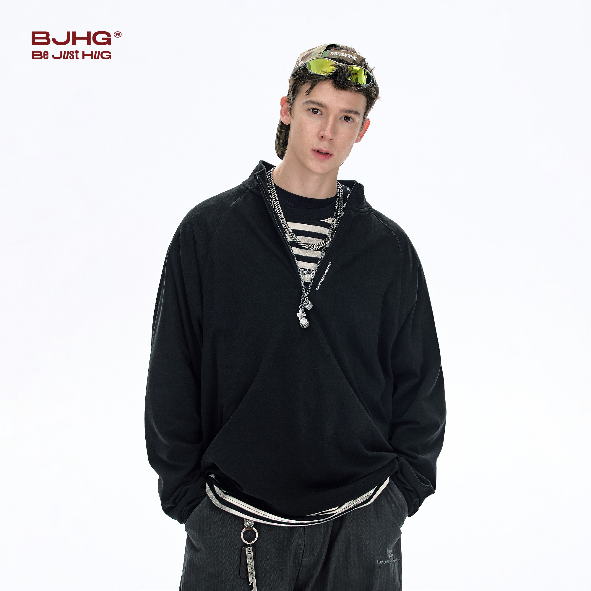 BJHG不计后果 卫衣男款秋冬潮牌美式复古宽松内搭长袖T恤打底衫女,淘宝优惠券,粉丝福利购,淘宝优惠卷