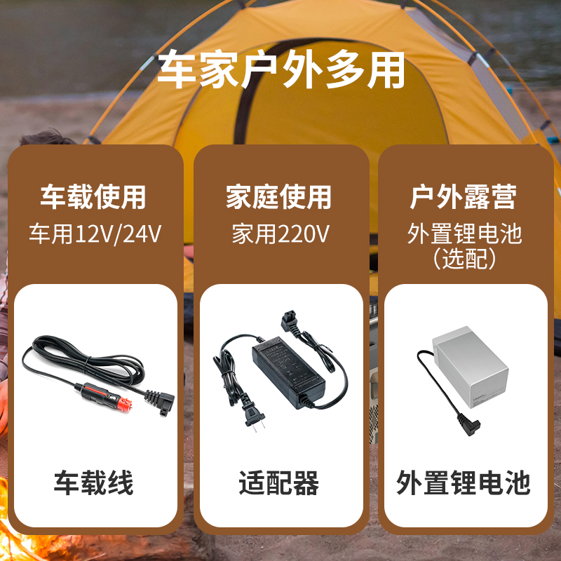 冰虎车载冰箱RT系车家两用压缩机制冷12V24V220V冷冻或冷藏小冰箱-图3