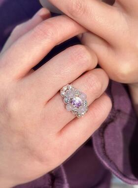 女陶瓷珠珍珠手工定制串珠戒指