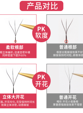 三叶草嫁接睫毛美睫店专用超软不散根2022新款Y型3叶草睫毛嫁接