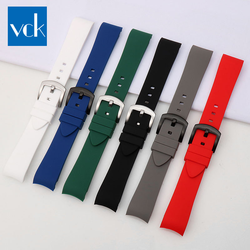 弧形硅胶适配劳力士西铁城手表带 vck珠宝配件
