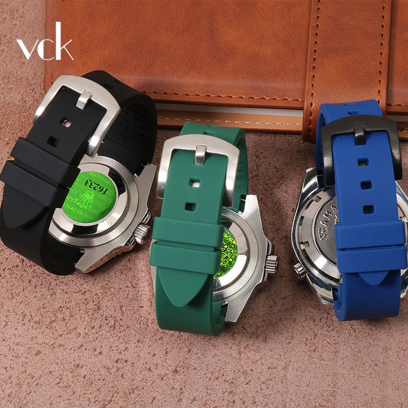 弧形硅胶适配劳力士西铁城手表带 vck珠宝配件
