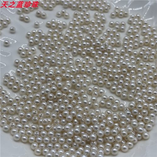 天然淡水近圆baby小米真珍珠diy手项链散装裸珠散珠材料有带孔 - 图1